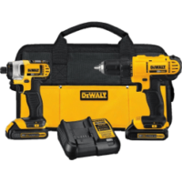 DEWALT 20V MAX Cordless Drill and Impact Driver, Power Tool Combo Kit with 2 Batteries and Charger (DCK240C2)