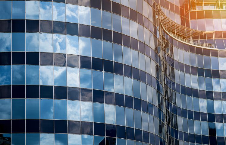 windows office building for background. detail of a skyscraper